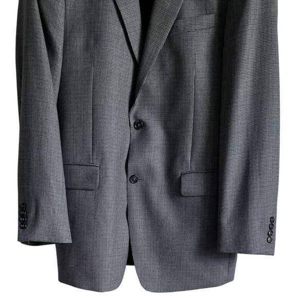 Jos A Bank Travelers Collection Tailored Fit Wool Blazer43L GrayBlue Houndstooth - Picture 3 of 6
